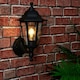 image 1 of ValueLights Black Traditional Wired Outdoor Security Lantern Wall Light