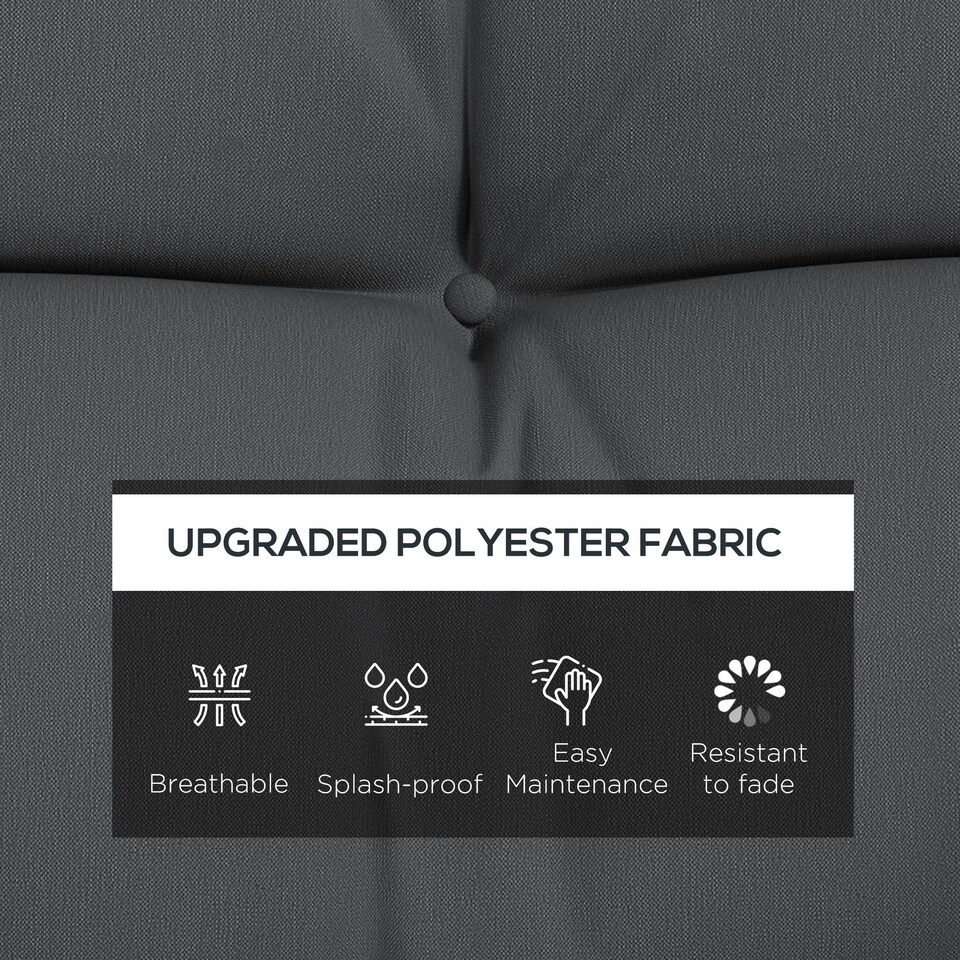 image 1 of Outsunny Outdoor Seat Cushions Back Cushion with 2 Pillows, Water Repellent Seat Pads for 3-Seater Chair, Swing, Sofa 
