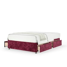 Memory Maestro Memory Foam Aubergine Chenille 4 Drawer Divan Set Small Double