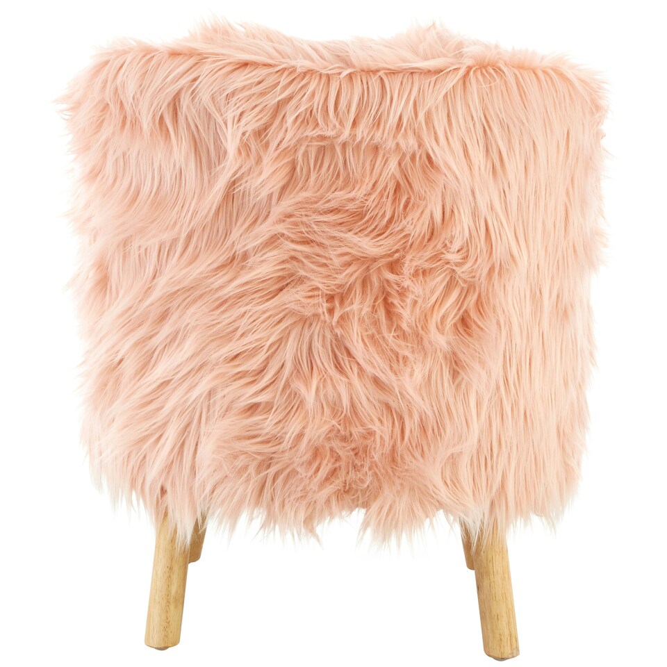 image 1 of Premier Kids Pink Faux Fur Chair, Backrest Indoor Accent Chair, Easy to Clean Small Lounge Chair