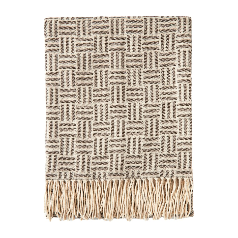 image 1 of Vinga Lenox Geometric Throw - Black - One Size Black