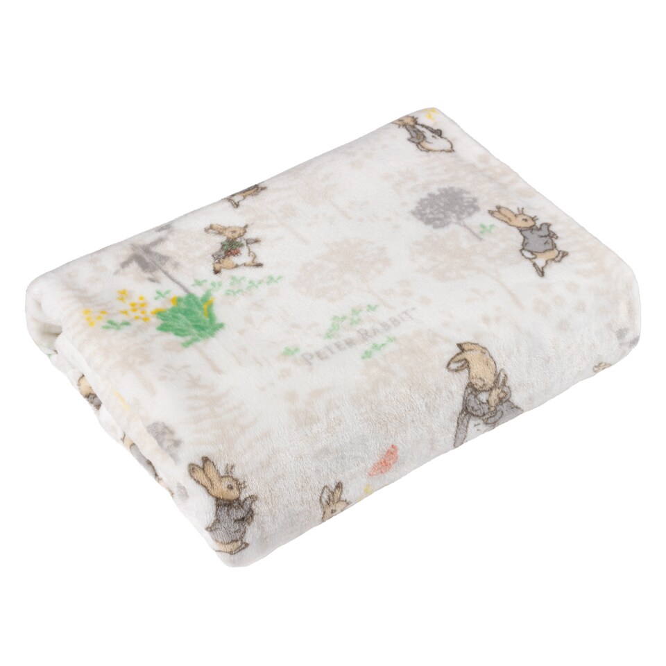 image 1 of Peter Rabbit Classic Printed Fleece Throw, Multicolour, 130 x 150cm