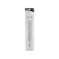 Green Blade Plastic Garden Thermometer - White