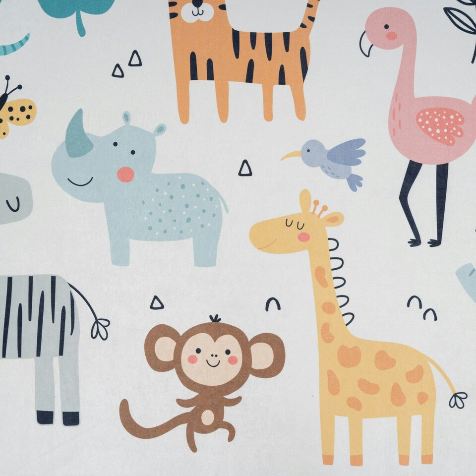 image 1 of KUKOON Washable & Non Slip Kids Animal Print Play Area Rug 120cm x 170cm
