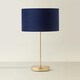 image 3 of ValueLights Charlie Gold Table Lamp Navy Velvet Shade 