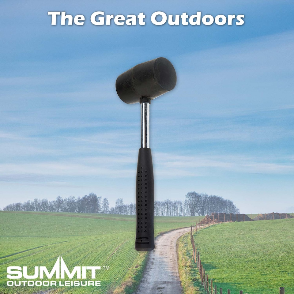 image 1 of PMS 12oz Rubber Mallet with Steel Shaft - Black, 27cm x 8.5cm