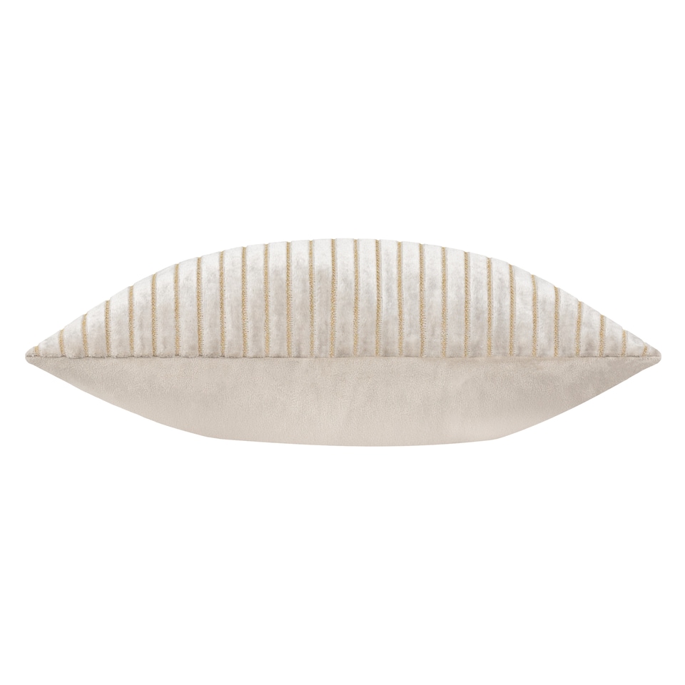 image 1 of Paoletti Savoy Stripe Velvet Cushion | Cream | Oyster
