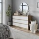 image 2 of Minimalist Chest of 6 Drawers - 68.6x120x35cm | Brown | Oak & White | 1