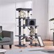 image 2 of Yaheetech Large Cat Tower with Hammock Scratching Posts Dark Grey
