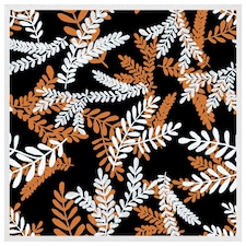 White & orange olive leaves (Picture Frame) White | XS