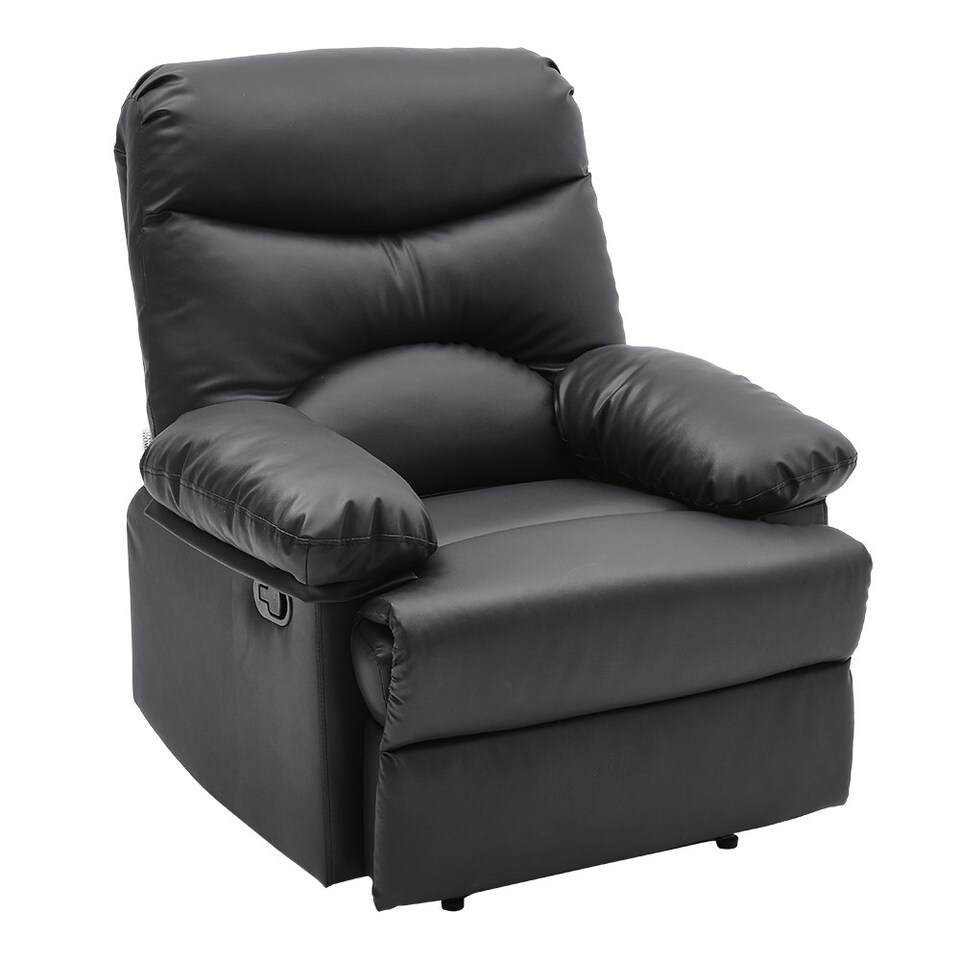 image 1 of Living and Home Manual Faux Leather Recliner Armchair - Black
