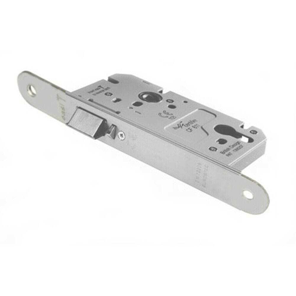 Loops Architectural DIN Euro Profile Nightlatch Radius Forend Satin Stainless Steel in Metallics