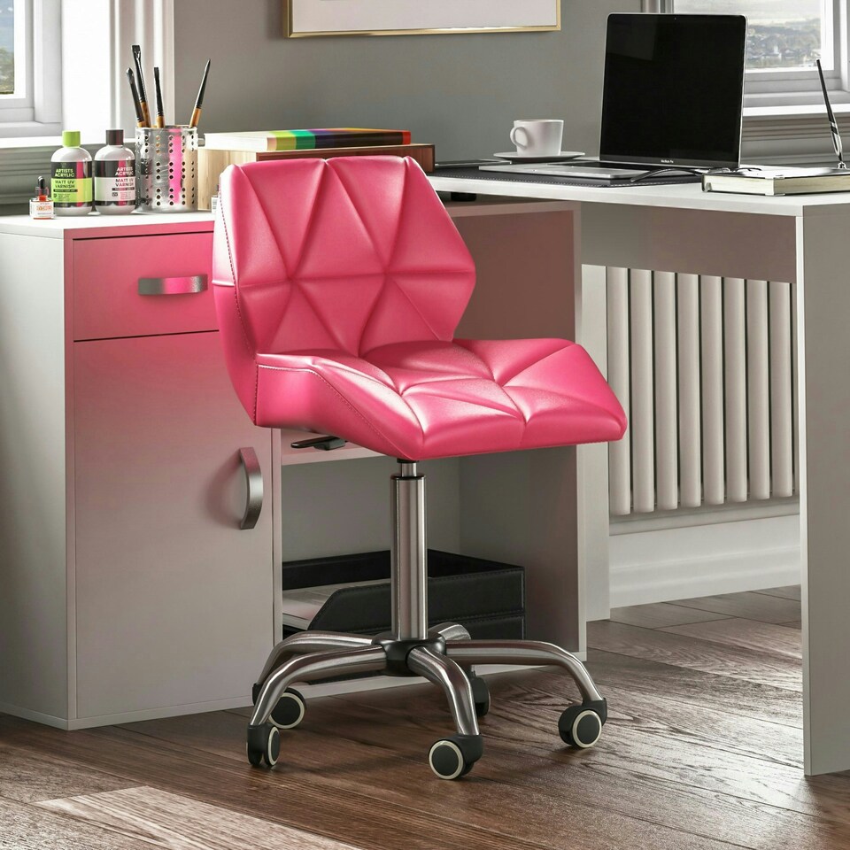 image 1 of Vida Designs Geo Office Chair Computer Desk Table Chair, Pink