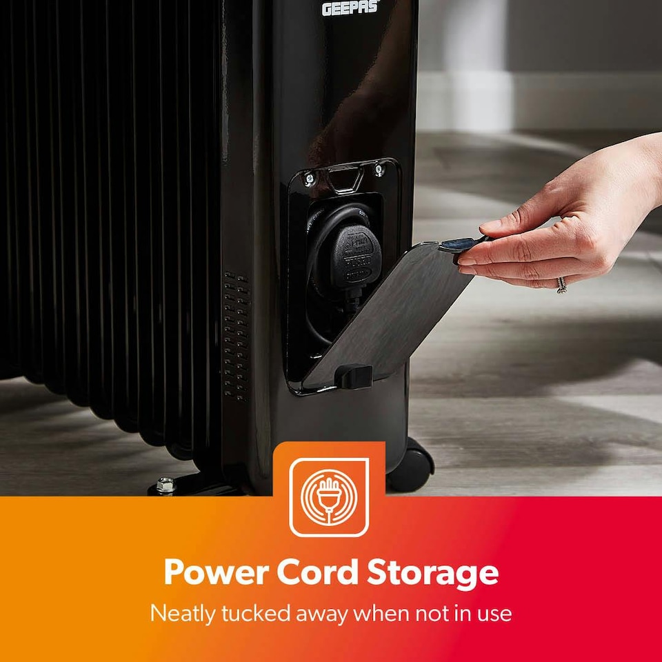 image 1 of GEEPAS Digital Oil Filled Radiator Heater 2500W, 11 Fin