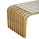 image 4 of Interiors by Premier Matte Gold Slatted End Table, Stylish End Table, Glass Top and Steel Construction Corner Table for Home Gold