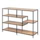 image 1 of Seaford Wide Black Metal Bookcase with 4 Oak Shelves