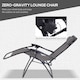 image 3 of Outsunny Folding Zero Gravity Chairs, 3 Pieces Adjustable Sun Lounger and Table Set with Cup Holder and Headrest, Patio Bistro Set with Reclining Garden Chairs for Outdoor, Dark Grey