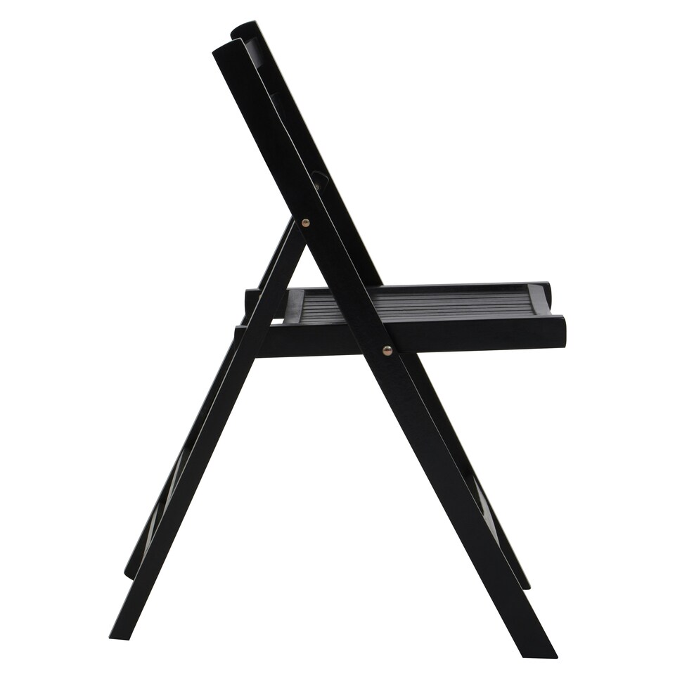 image 1 of Interiors by Premier Wood Black Finish Folding Chair, Space-saver Camping Chair, Easy Foldable Wood Chair, Easy to Clean Chair