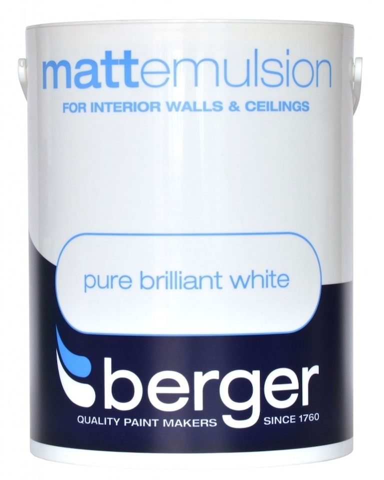 image 1 of Berger Vinyl Matt Paint - Pure Brilliant White - 5L