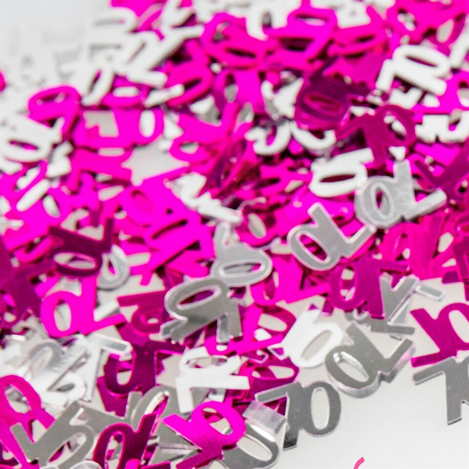 image 1 of 2 x 14g Pink 70th Birthday Confetti