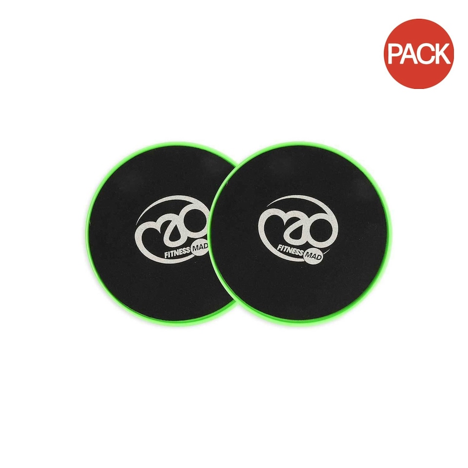 Fitness Mad Sliding Discs (Pack of 2) - Black/Green - One Size