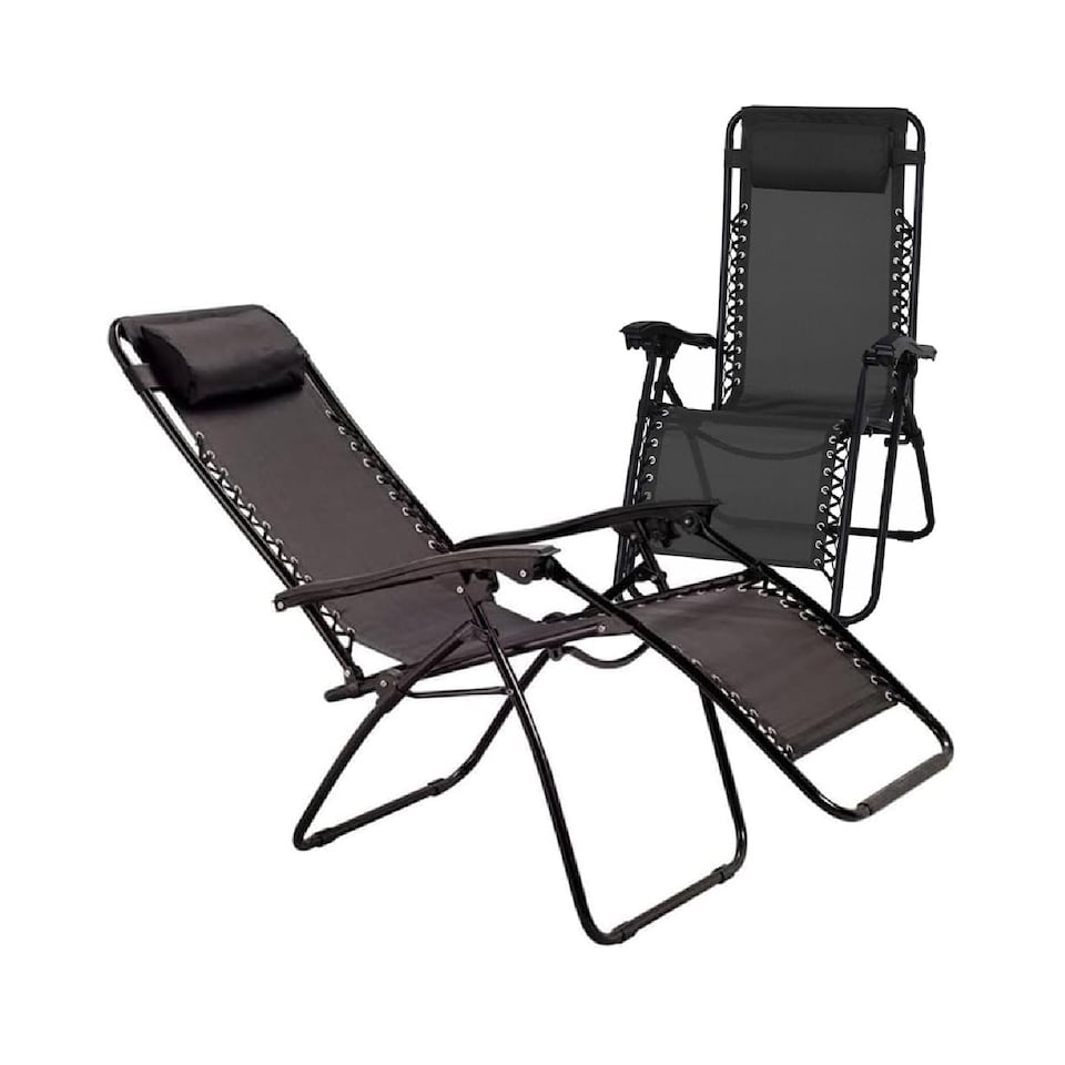 image 1 of 2 X Zero Gravity Chairs Garden Reclining Recliner Relaxer Sun Lounger