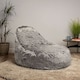 image 2 of Kenai Faux Fur Bean Bag Lounger Arctic Wolf Grey Giant Bean Bag Chair | Grey | Arctic Wolf Grey | XL | 1