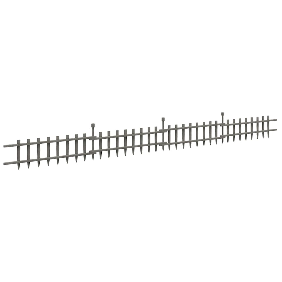 image 1 of Outsunny Decorative Garden Fencing, Wooden Landscape Edging, Grey