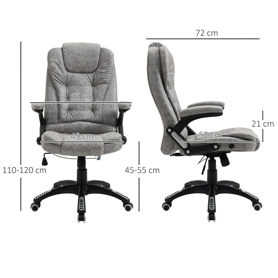 image 1 of Vinsetto High Back Home Office Chair Swivel Microfibre Fabric Desk Chair, Grey