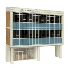 Bachmann Scenecraft Low Relief Raised Office Blue (Pre-Built)