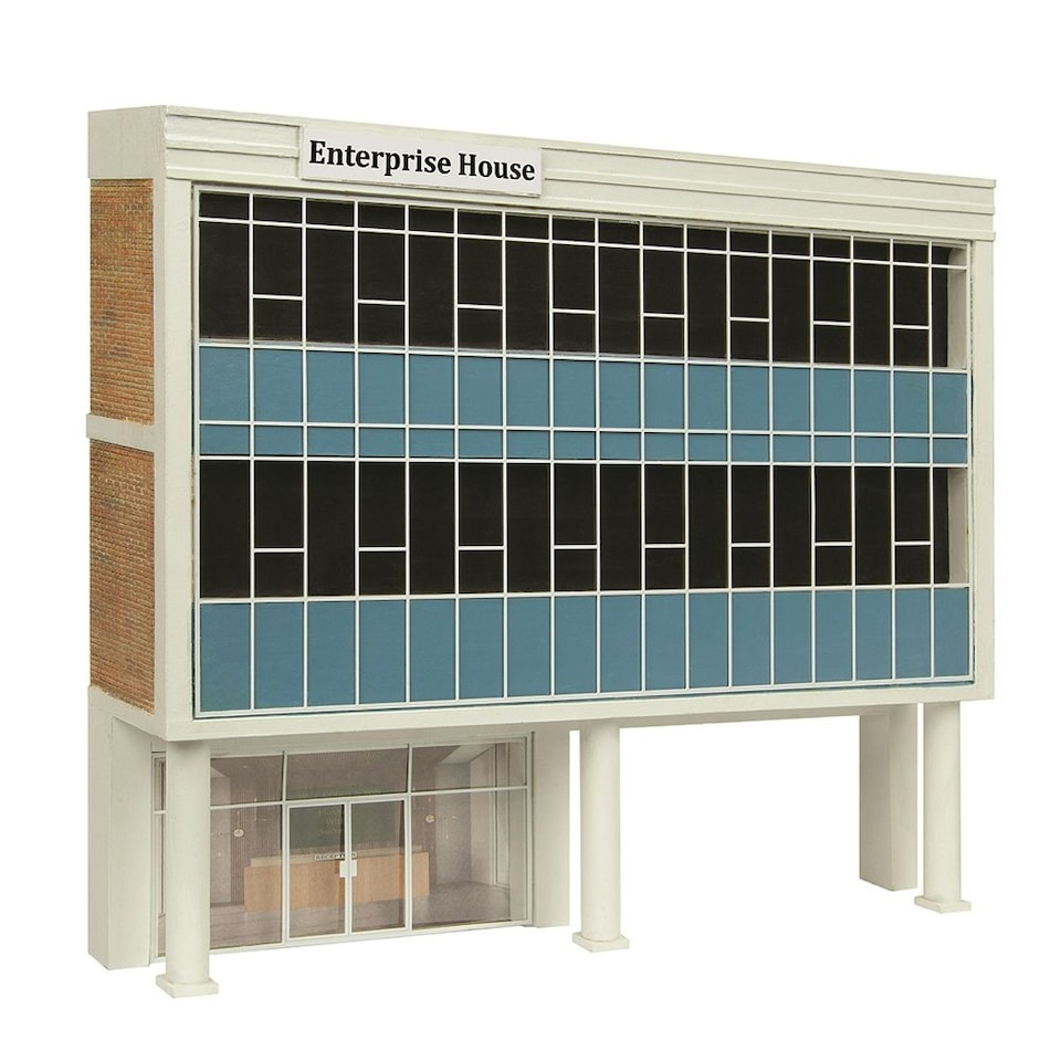 Bachmann Scenecraft Low Relief Raised Office Blue (Pre-Built)