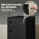 image 4 of Vinsetto Lockable Mobile Filing Cabinet w/ 3 Drawers 30 x 43.5 x 60 cm Black 