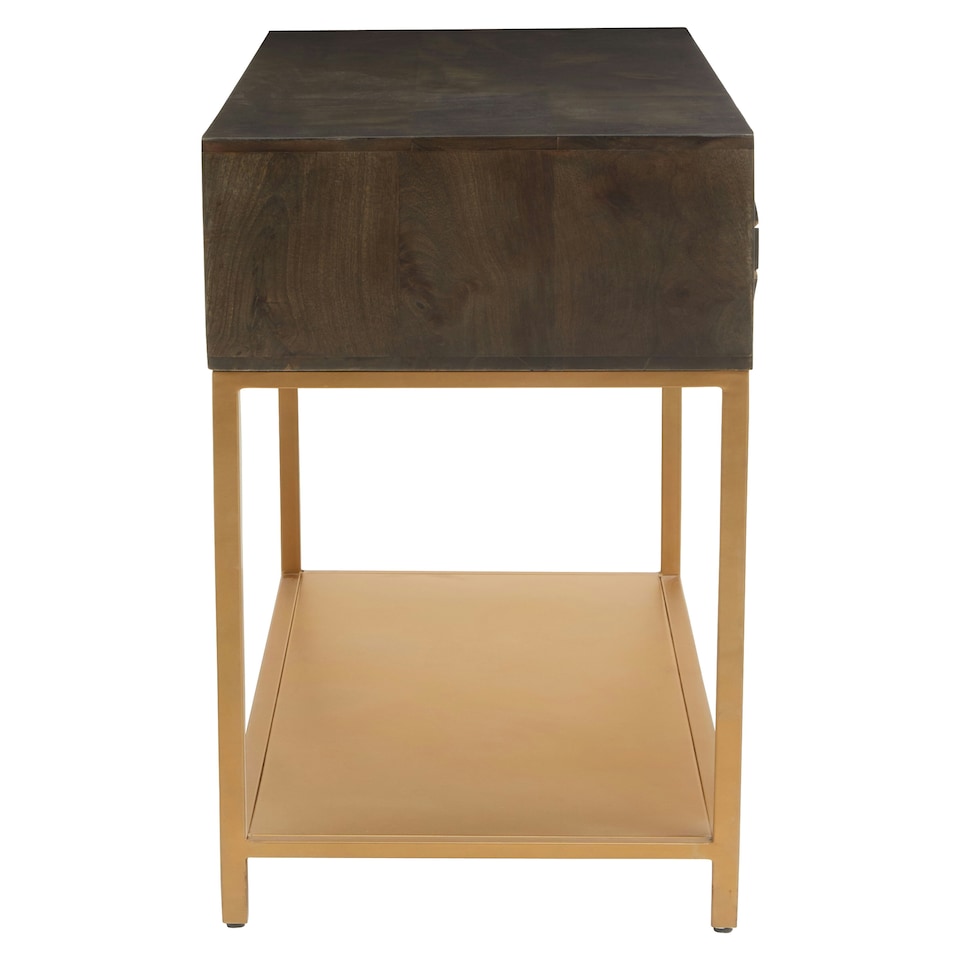 image 1 of Interiors by Premier Grey Mango Wood Console Table Gold