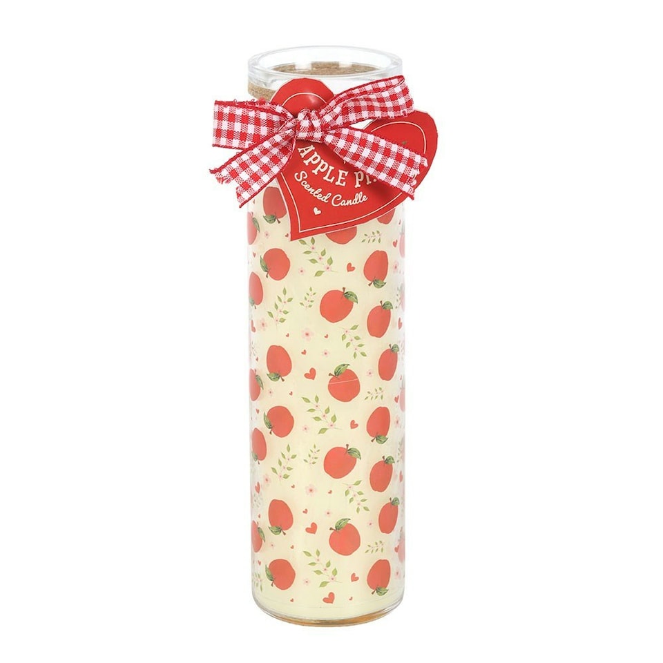 image 1 of Apple Print Apple Pie Tube Candle White