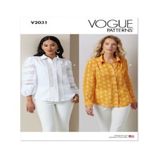 Vogue 2031 Paper Sewing Pattern – Women’s Tops & Shirts, Size U5 (16–18–20–22–24), Easy