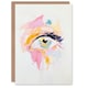 image 1 of Female Eye Study Pastel Colour Oil Painting Birthday Greeting Card