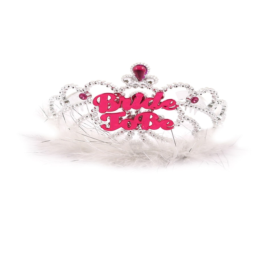 image 1 of Tiara Bride To Be With Fur 12.5cm x 9cm