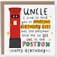 image 1 of Funny Uncle Birthday Card - I Tried to Send You an Amazing Gift - Postbox Joke - Humorous Birthday Card for Uncle