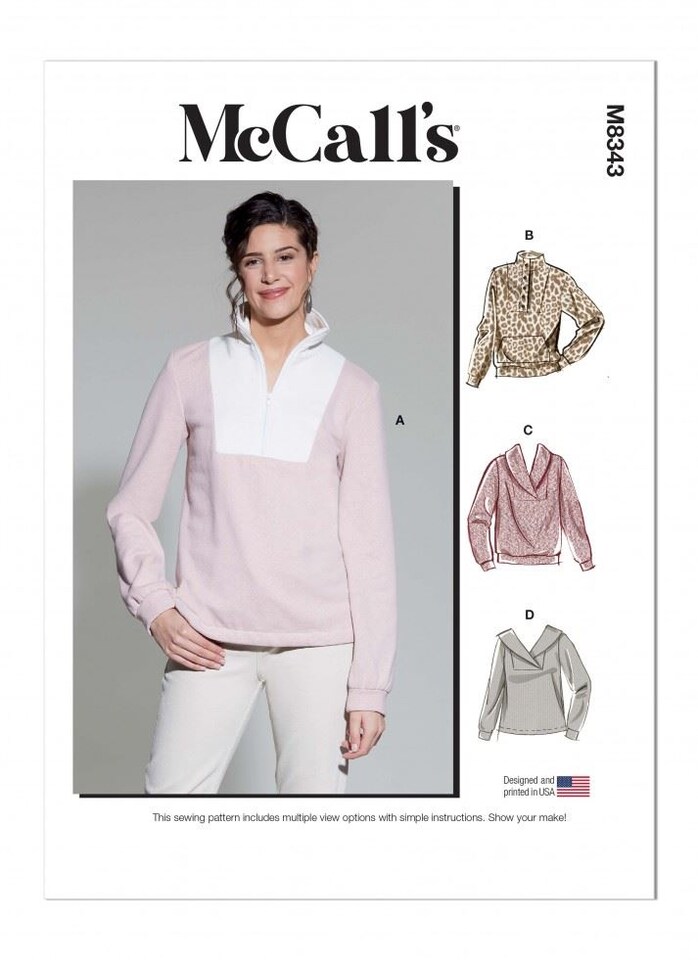 image 1 of McCall's 8343 Paper Sewing Pattern – Women’s Tops & Sweaters, Sizes Zz (L–XL–XXL), Intermediate