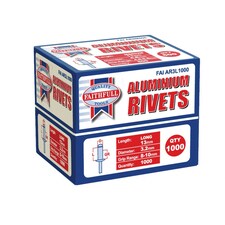 Faithfull Aluminium Rivets, Bulk Pack - Multi Colour - 3mm Long (Pack of 1000)