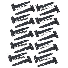 6" (150mm) Heavy Duty T Tee Hinges for Doors + Gates with Fixing Screws 20pc Black