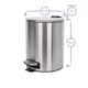 image 3 of Harbour Housewares 2x Bathroom Pedal Bins - 5L - Brushed - Round Stainless Steel Slim Rubbish Dustbin Lid and Inner Liner Bucket