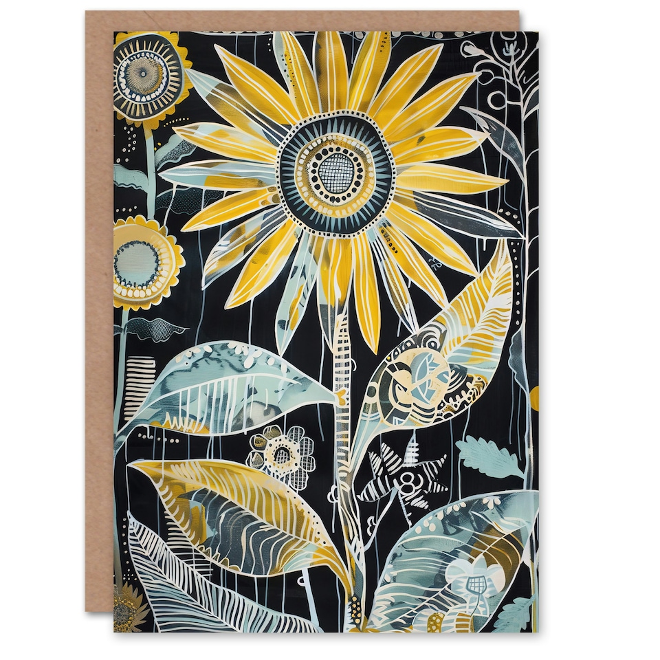 image 1 of Sunflower Bloom Botanical Nature Lover Floral Him Her Birthday Card