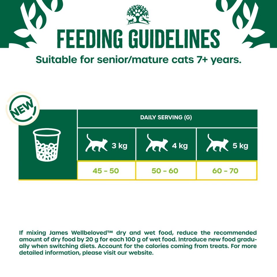 image 1 of James Wellbeloved Natural Senior Complete Dry Cat Food Rich in Fish 4.5kg