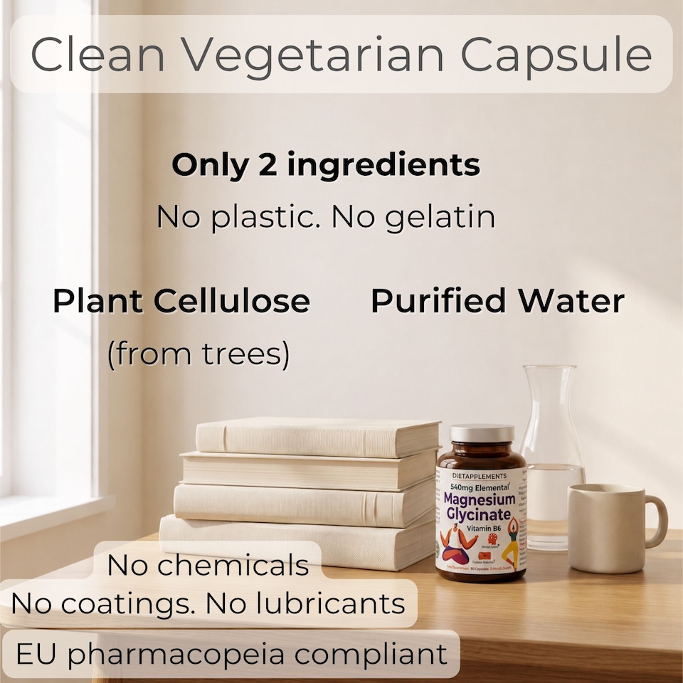 image 1 of Dietapplements Magnesium Glycinate with Vitamin B6 90 Capsules