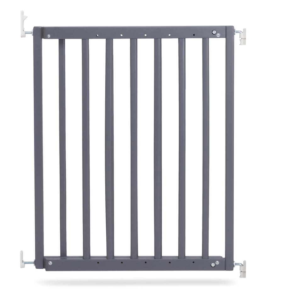 image 1 of Safetots Chunky Wooden Screw Fit Stair Gate, Grey, 63.5cm - 105.5cm, Wood Baby Gate, Screw Fit Safety Barrier