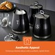 image 4 of GEEPAS 3-Piece Tea Coffee Sugar Canisters Set | Black