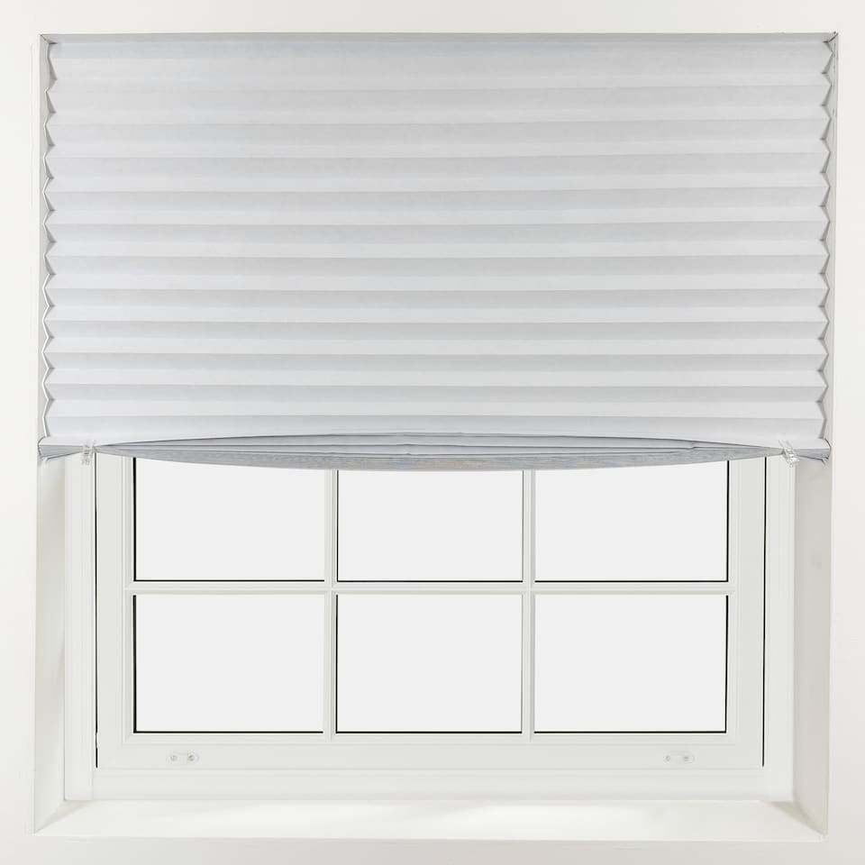 image 1 of 130cm Stick on Blackout Pleated Blind 150cm Drop