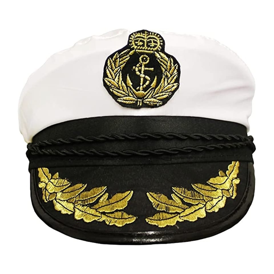image 1 of Satin Captains Hat | White | 1