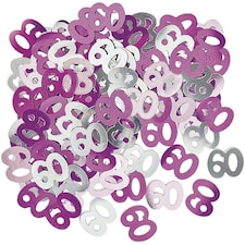 Unique Party Foil Glitz 60th Birthday Confetti - Pink/Silver - One Size